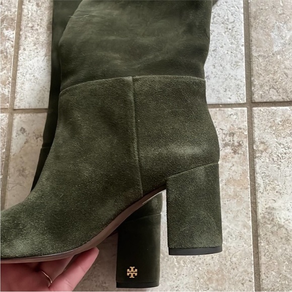 Tory Burch Brooke Slouchy Suede Block Heel Boots - Picture 13 of 13